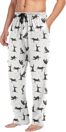 Vista 4 de Pantalones de pijama para hombre con bolsillos, pantalones de pijama para descansar, Multi