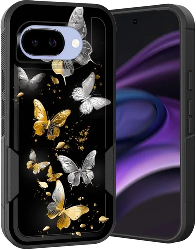Vista 186 de Funda para Pixel 6A, Híbrida de Doble Capa de Servicio Pesado Resistente a Prueba de Golpes PC Duro + Funda Protectora de Silicona Suave para Google