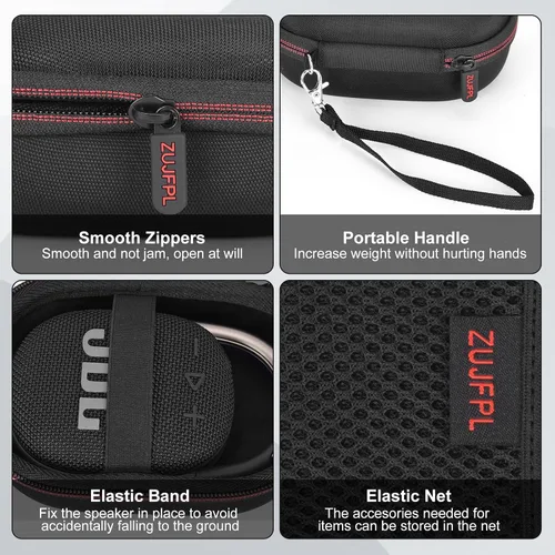 Vista 3 de Estuche rígido, estuche de transporte impermeable portátil para JBL Clip 4, Clip 5 Altavoz Bluetooth - Negro