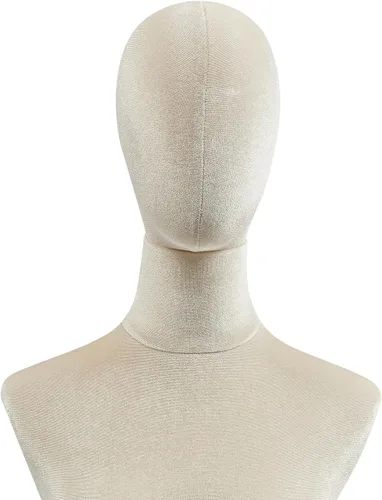 Vista 6 de Vestido de maniquí femenino para adultos, torso con base, altura ajustable, maniquí desmontable, modelo de exhibición de tienda de cuerpo para Beige