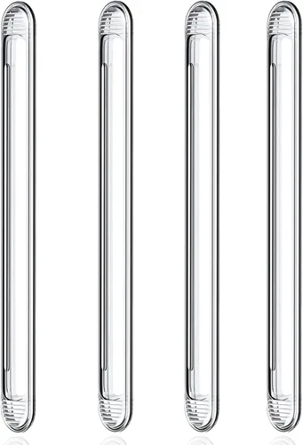Vista 9 de Parachoques transparentes para muebles 4 unidades (2 largas y 2 cortas) - Almohadillas de pared protectoras de goma de silicona con respaldo