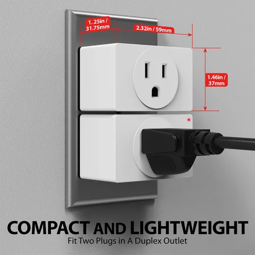 Vista 2 de Fosmon Enchufe de toma de control remoto inalámbrico para interiores, interruptor de luz de encendido/apagado a pilas para toma de corriente