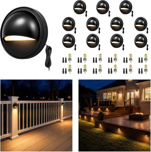 Vista 14 de Gardenreet Luz de cubierta de latón macizo, 12 V, 2700 K, blanco cálido G4, 1 paquete
