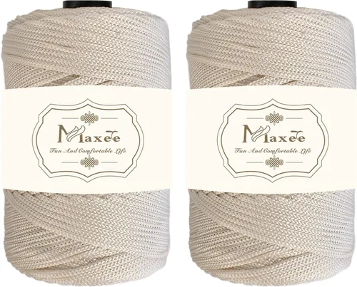 Vista 54 de Cordón de macramé de poliéster de alta calidad de 0.118 in × 218 yardas, 0.118 in, 100% polipropileno, ideal para ganchillo, ganchos de pared