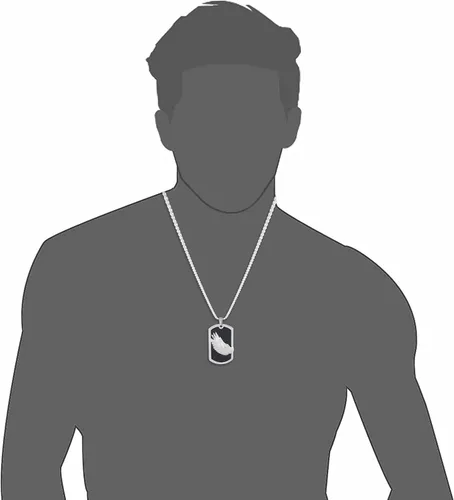 Vista 3 de DOHAOOE Hip Hop - Collar con colgante punk para hombres y mujeres, cadena de acero inoxidable de plata y acero de titanio, Acero de titanio, Acero