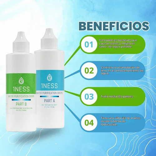 Vista 4 de Kit de dióxido de cloro - Ácido clorhídrico 4% y solución de sodio (1 solución A de 4 onzas + 1 solución de 4 oz B)