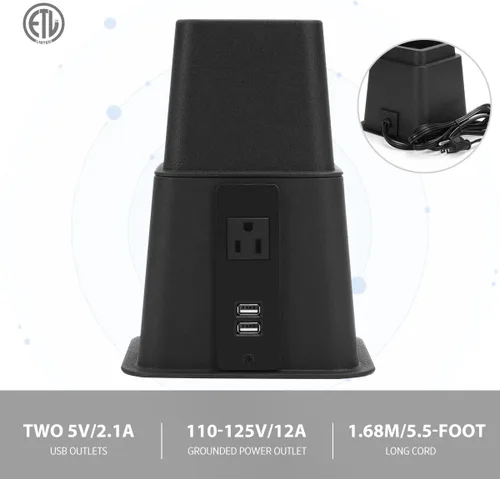 Vista 4 de Elevadores de cama resistentes con toma de corriente y USB, marco de cama ajustable de 3, 5 u 8 pulgadas, elevadores para muebles, cama, sofá