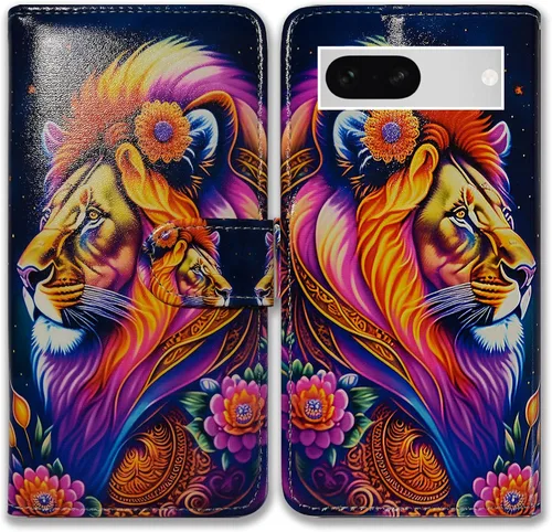 Vista 24 de Bcov Funda para Pixel 7a, diseño de pájaro negro de cuero verde con tapa para teléfono con ranura para tarjetas, soporte para Google Pixel 7a