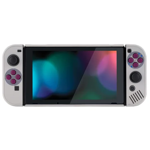 Vista 6 de eXtremeRate PlayVital Back Cover for Nintendo Switch Console, Handheld Controller Protector Hard Shell for Joycon, Dockable Protective Case with