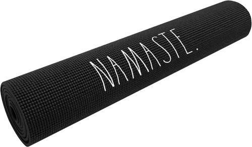 Vista 5 de Rae Dunn Tapete de yoga – Tapete de espuma de alta densidad para ejercicio y fitness para entrenamiento o estiramientos – Agarre antideslizante