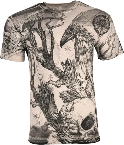 Vista 17 de Xtreme Couture by Affliction Camiseta para hombre, diseño gráfico Gris oscuro (leyenda)