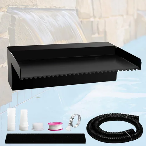 Vista 10 de Pamopamo Cascada Vertedero para Piscina de Acero Inoxidable Fuente de Estanque, Fuentes Negras para Exteriores con Control por APP y LED Coloridos