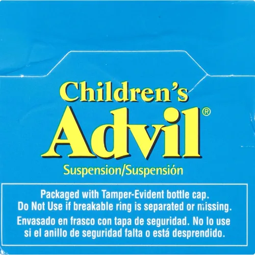 Vista 15 de Children's Advil Analgésico y reductor de fiebre, ibuprofeno infantil para aliviar el dolor, ibuprofeno líquido para niños, fruta, 4 onzas líquidas