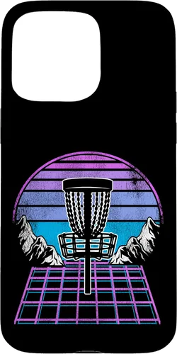 Vista 31 de Disc Golf Basket 90s Synthwave Sunset Retrowave Frisbee Golf Case for iPhone 17