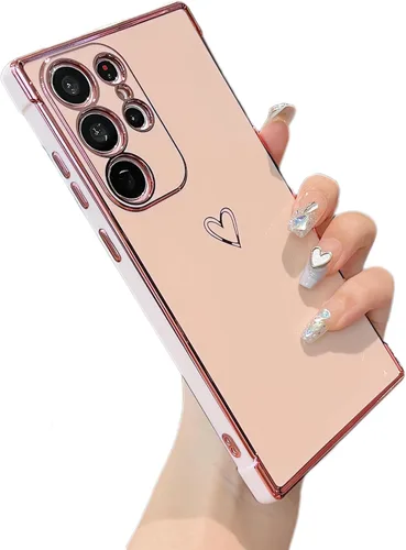 Vista 95 de ZTOFERA Funda diseñada para Google Pixel 7a, bonito diseño de corazones de amor con borde chapado y protección de lente de cámara, para Google Pixel