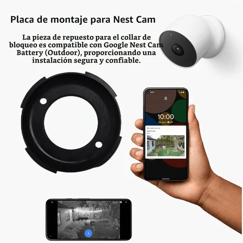 Vista 2 de TEYOUYI Soporte de pared para pieza de repuesto de cámara Google Nest, negro, 2