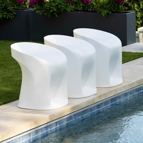 Vista 5 de Ledge Lounger Taburetes de bar para piscina, en agua, juego de 2, bajo el Nube