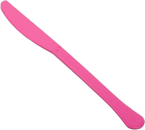 Vista 2 de JAM Paper Premium Utensils Party Pack - Cuchillos de plástico - Fucsia rosa intenso - 48 cuchillos desechables/paquete