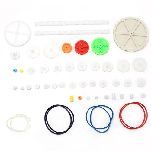 Vista 2 de Fielect Kit de engranajes de plástico 43pcs con accesorios surtidos para robot motor DC