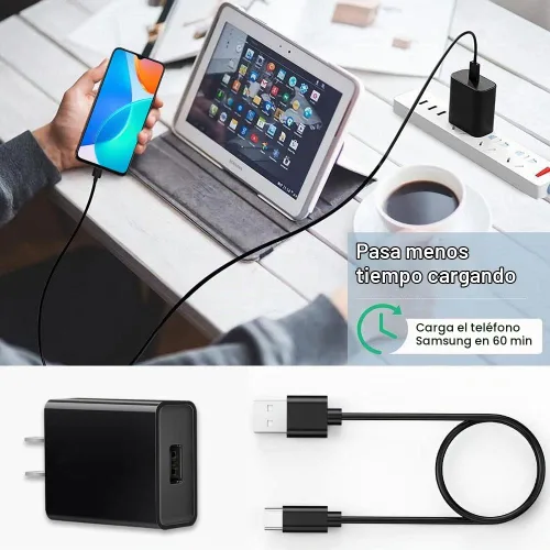 Vista 3 de Cable de carga USB C para Samsung Galaxy A14 5G, A23, A13, A54, A34, A03S, A04e, A04s, A04, A80, A70, A71, A60, A50, A40, A30, A20e, A20, A8, A8s