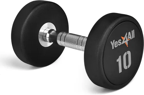 Vista 7 de Yes4All Mancuerna de uretano con mango moleteado antideslizante de 5 a 50 libras para construcción muscular, se vende individualmente
