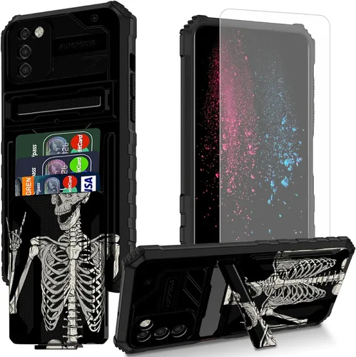 Vista 37 de Funda para teléfono Samsung Galaxy A54 con protector de pantalla, funda con ranura para tarjetas desmontable incorporada, con función atril, a
