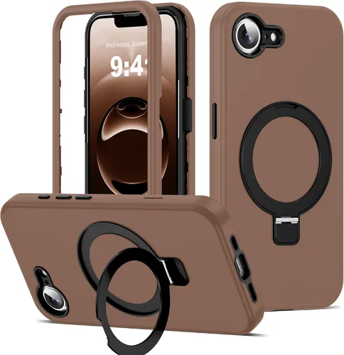 Vista 65 de Funda compatible con iPhone 13 y 14 de 6.1 pulgadas con soporte de anillo magnético [protección militar contra caídas] [compatible con Mag-Safe]