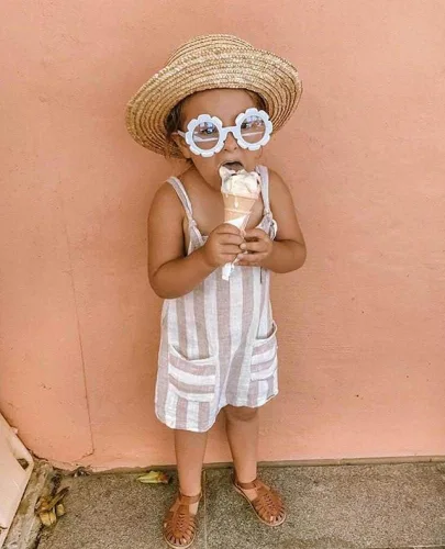 Vista 8 de Mono de verano para niñas pequeñas, sin mangas, de una sola pieza, con tiras, vestido casual