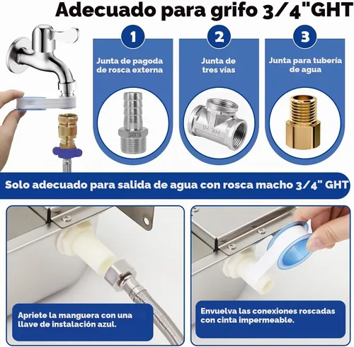 Vista 3 de Dispensador automático de agua para perros de 2.5 galones, acero inoxidable 304 con sistema de drenaje + manguera de 6.56 pies + válvula