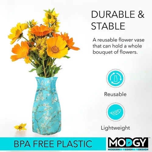 Vista 3 de MODGY Florero extensible de plástico decorativo moderno para centros de mesa de flores, decoración de mesa de comedor, sala de estar, baño, oficina