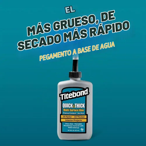 Vista 2 de Titebond 2403 8OZ Pegamento Rápido y Espeso, 8 oz, Transparente