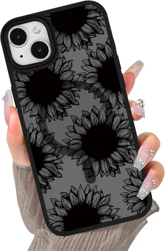 Vista 66 de Compatible con el teléfono 13 Pro - Funda magnética mate translúcida, de lujo, a prueba de golpes, magnética y con bonito patrón de flores, carcasa