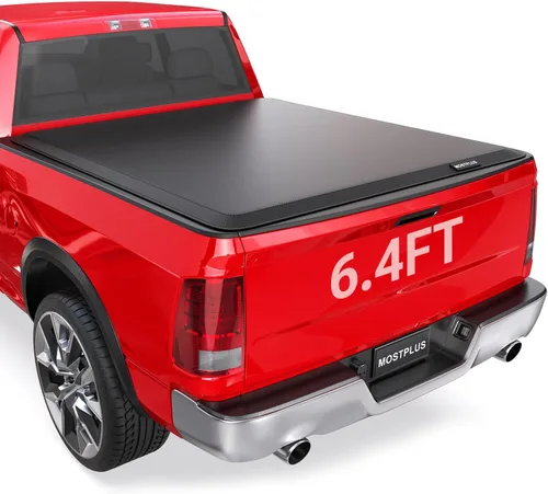 Vista 13 de MOSTPLUS - Cubierta de cama de camioneta plegable cuadrada dura de aluminio compatible con Dodge Ram 1500 2009-2025 Inclu. Fleetside clásico y nueva