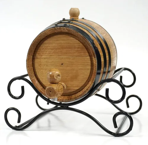Vista 5 de THOUSAND OAKS BARREL Soporte de cuna de hierro forjado para barril de envejecimiento de roble de 1 litro y 2 litros - Base de soporte de metal mini