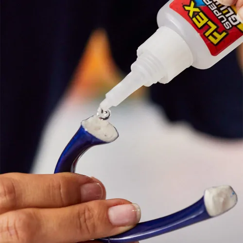 Vista 4 de Flex Super Glue Líquido, Botella de 20 Gramos, Pack de 2, Transparente, Enlace Instantáneo, Secado Rápido, Adhesivo de Cianoacrilatos, Punta