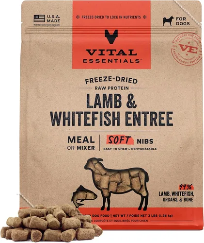 Vista 20 de Vital Essentials Harina de Res Cruda Liofilizada o Mezclador para Perros Bocados Suaves 98% Res, Órganos y Hueso 14 oz