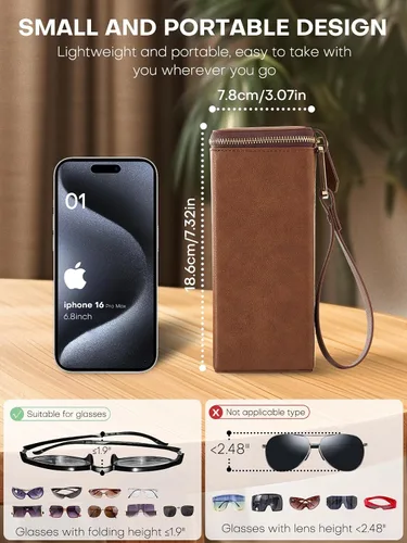 Vista 6 de Sunglasses Travel Case Organizer Hangable for Men Women, Eyeglasses Foldable Storage Organizer