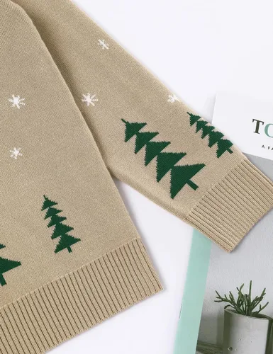 Vista 6 de Menglang Traje de Navidad para bebés y niñas suéter de ciervo de Navidad ropa de invierno