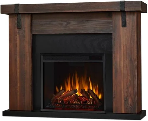 Vista 3 de Aspen - Chimenea eléctrica de 49 pulgadas en madera de castaño Real Flame