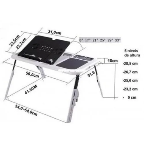 Vista 2 de Mesa Para Portatil con Ventilador Soporte Base