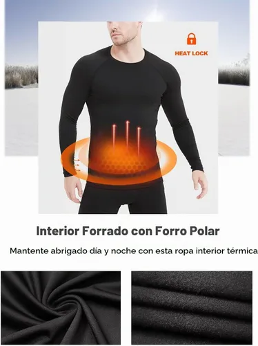 Vista 3 de Dalavch Paquete de 5 camisas de compresión térmica para hombre con forro 3 negro 1 blanco 1 gris