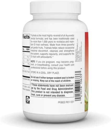 Vista 4 de Planetary Herbals Triphala Gold 1000mg Extra Strength Ayurvedic - 120 Tabletas Vegan Cleanser for GI Tract Wellness
