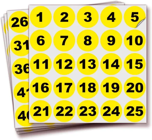 Vista 26 de iSYFIX Calcomanías negras de números consecutivos – 1 a 100, 1 pulgada, 1 juego – Vinilo autoadhesivo de alta calidad, ideal para inventario
