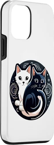 Vista 3 de Funda para iPhone 12 mini Yin Yang Cat Feng Shui Ying Yang Taoísmo Zen Budismo