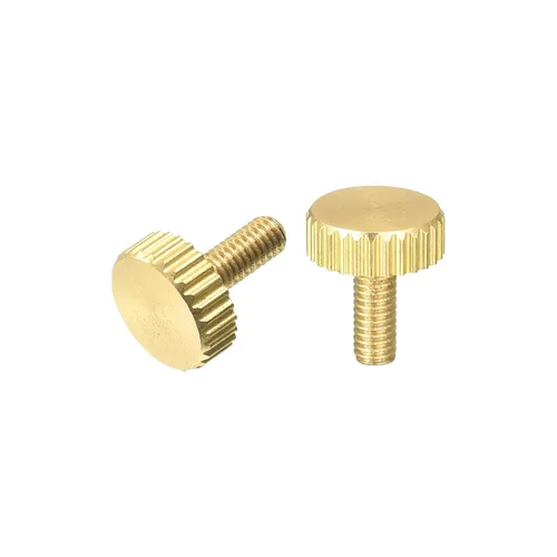 Vista 15 de uxcell Tornillos moleteados para pulgar, pernos planos de latón M3x4mm, sujetadores para PC, electrónicos, mecánicos, 2