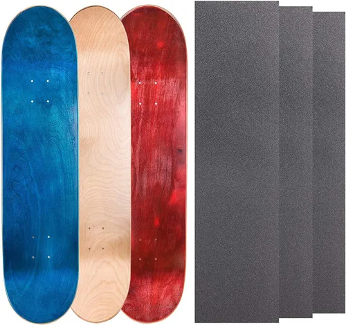 Vista 30 de Cal 7 Tablas de patineta de arce en blanco con cinta de agarre (paquete de 3, combinaciones)