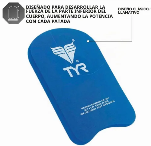 Vista 4 de TYR Junior Kickboard Swimming Training Aid, Pool Exercise Equipment Azul