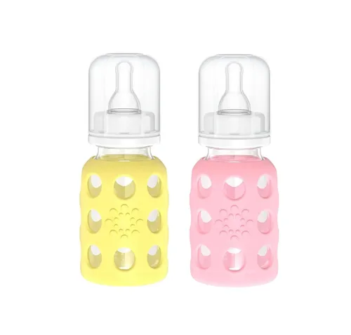 Vista 36 de Lifefactory Biberón de vidrio sin BPA Funda protectora de silicona Paquete de 2 de 4 onzas melón, plátano