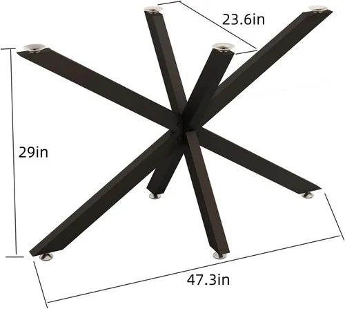 Vista 11 de Patas de mesa de comedor modernas de metal de 30 pulgadas con ventosas, base de escritorio resistente para superficie de mármol, vidrio, madera