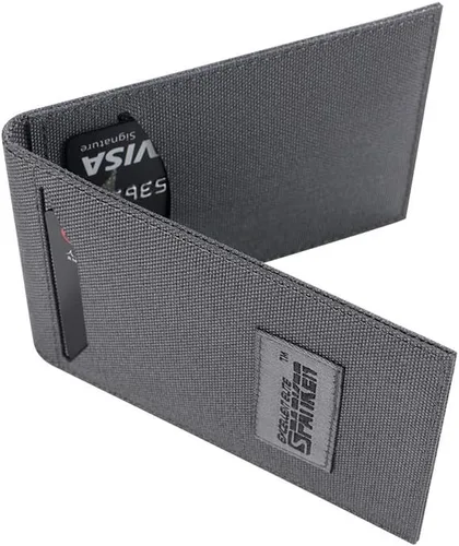 Vista 6 de EXCELLENT ELITE SPANKER Funda delgada y plegable con bolsillo frontal para tarjetas de crédito con 2 ranuras para tarjetas (negro)